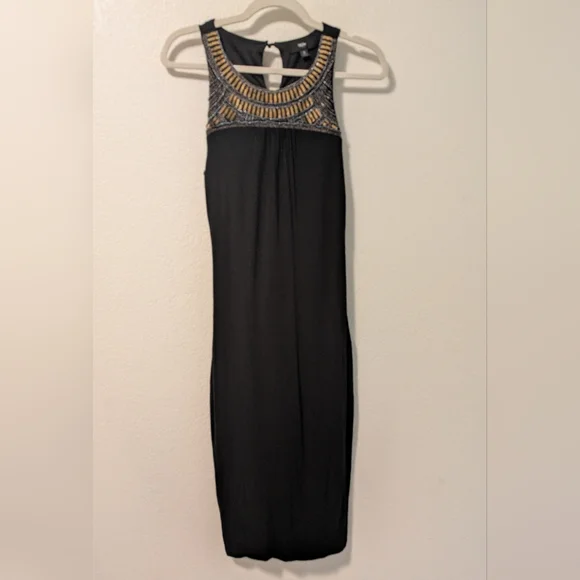 Mossimo Boeheim Black&Gold Midi Dress - Picture 3 of 7